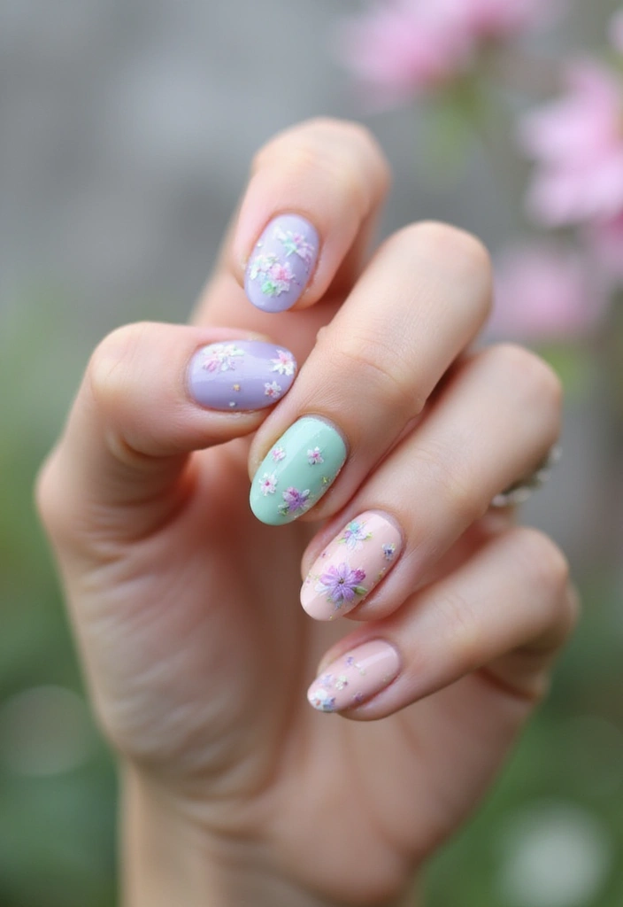 28 Blooming Spring Nail Ideas That'll Make Your Fingers Pop - 24. Spring Rain Drop Flowers