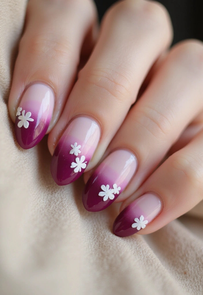 28 Blooming Spring Nail Ideas That'll Make Your Fingers Pop - 26. Floral Gradient