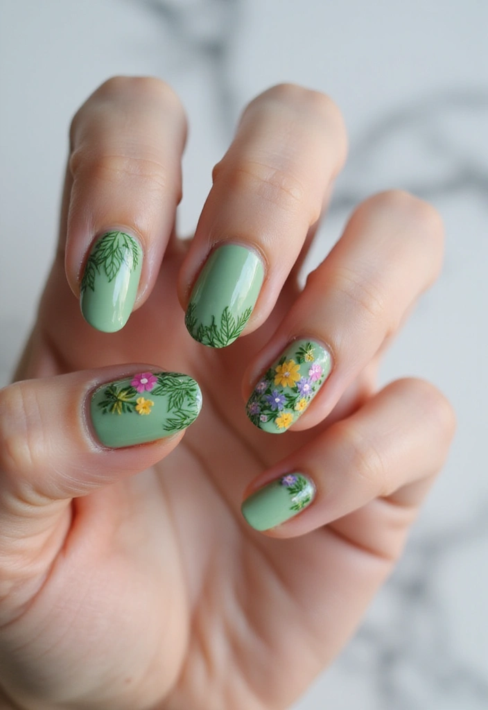28 Blooming Spring Nail Ideas That'll Make Your Fingers Pop - 3. Botanical Bliss
