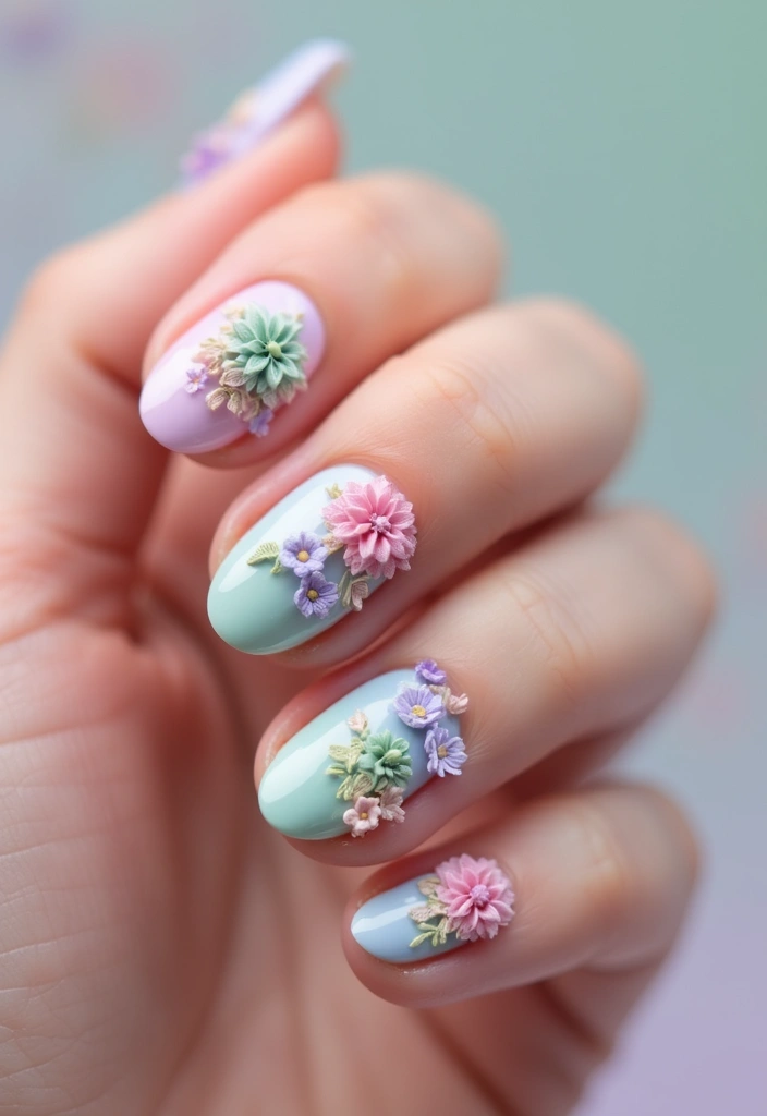 28 Blooming Spring Nail Ideas That'll Make Your Fingers Pop - 5. 3D Floral Accents