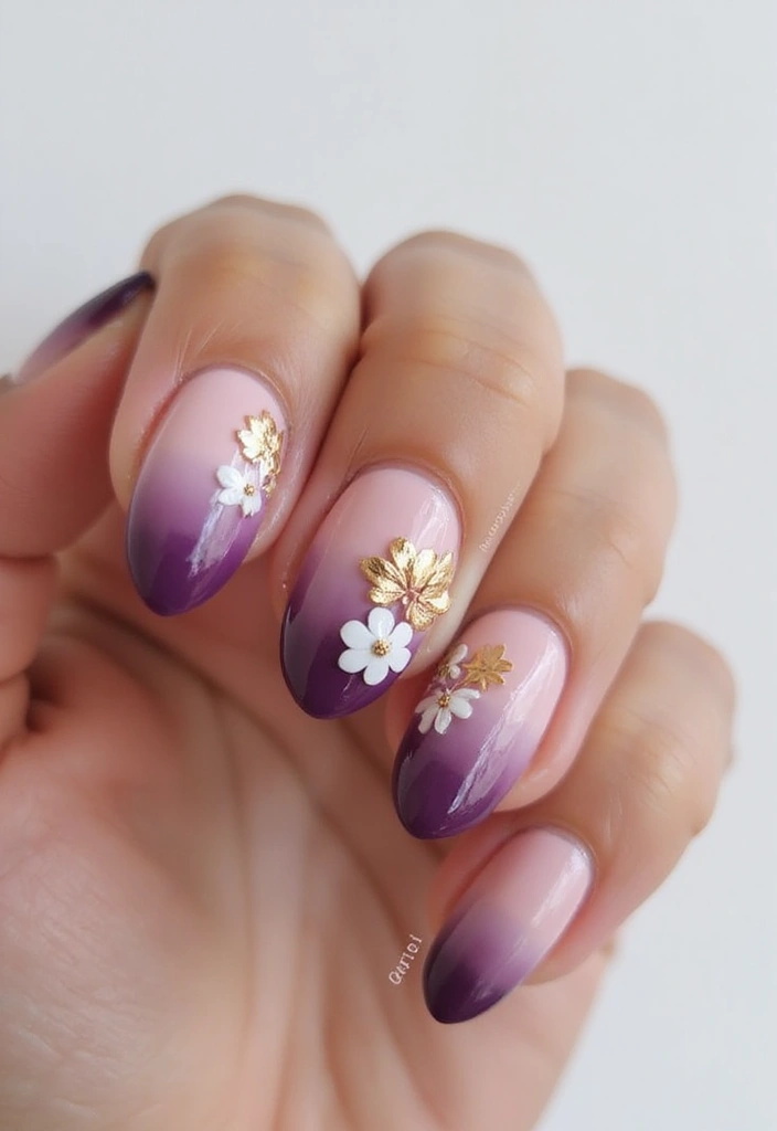 28 Blooming Spring Nail Ideas That'll Make Your Fingers Pop - 6. Ombre Floral