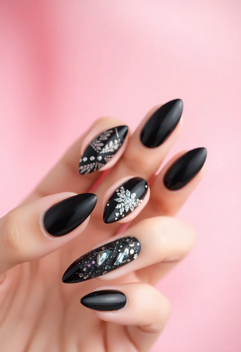 28 Bold Black Nail Ideas for Mysterious Alluring Power - 28. Black as a Canvas