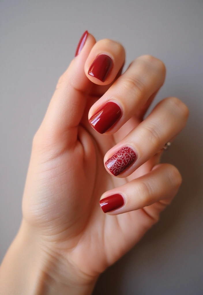 28 Bold Red Nail Ideas for Confident - 14. Two-Tone Red