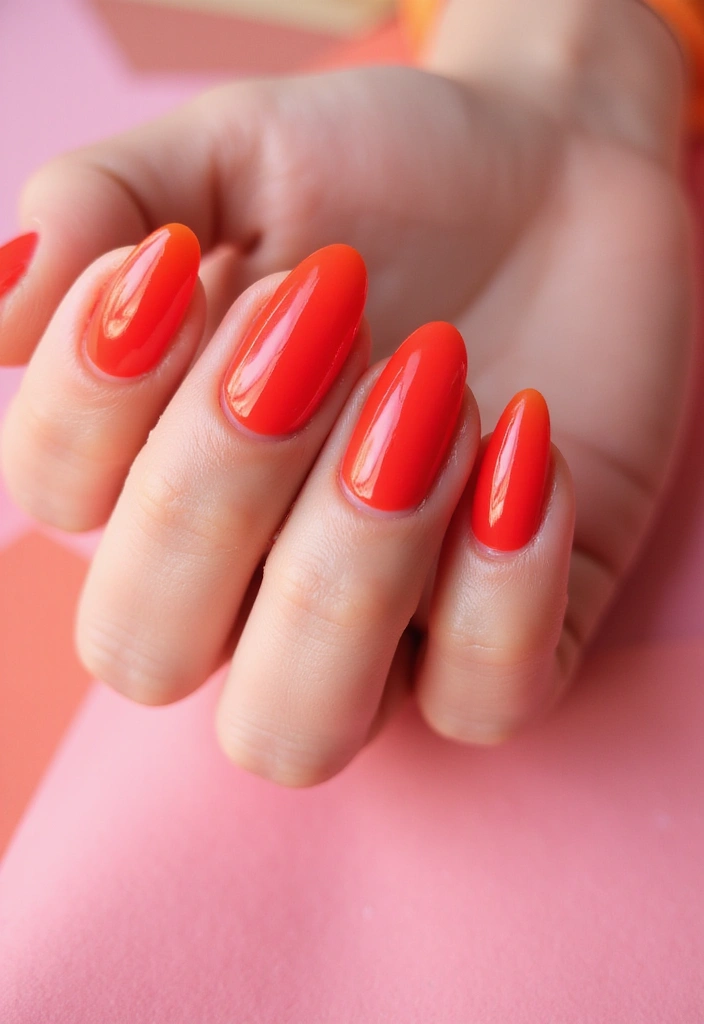 28 Bold Red Nail Ideas for Confident - 27. Neon Red Delight