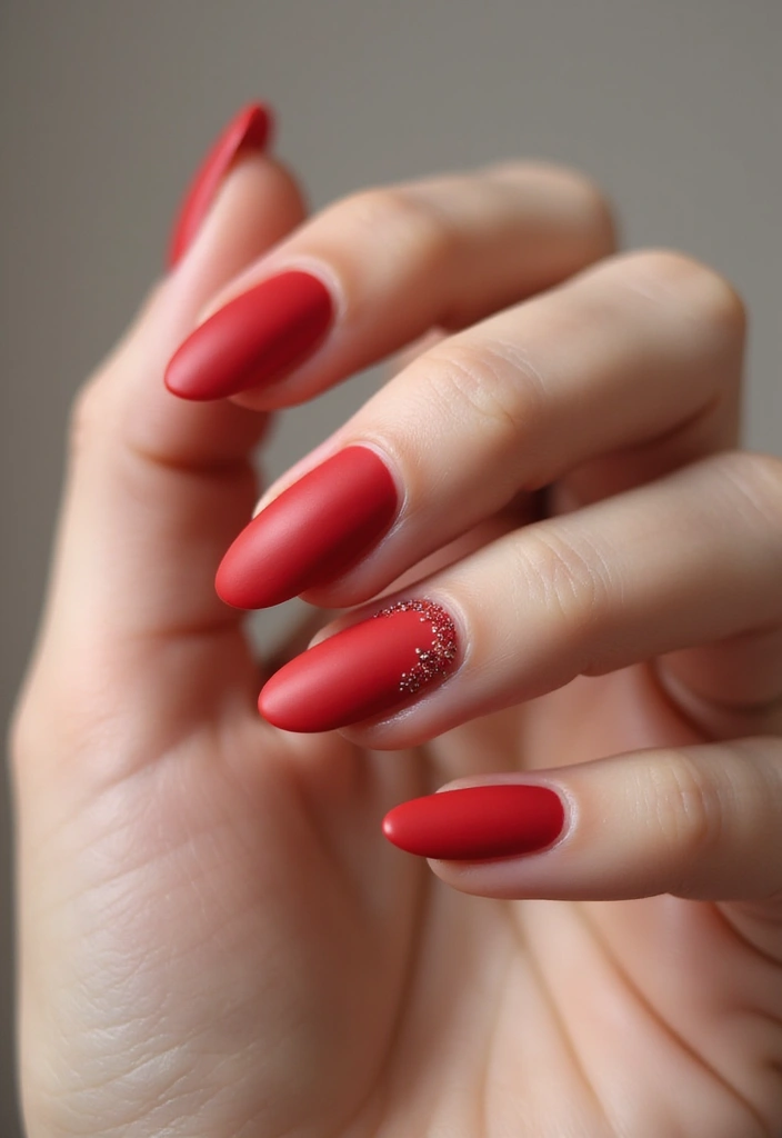 28 Bold Red Nail Ideas for Confident - 3. Matte Red Glam