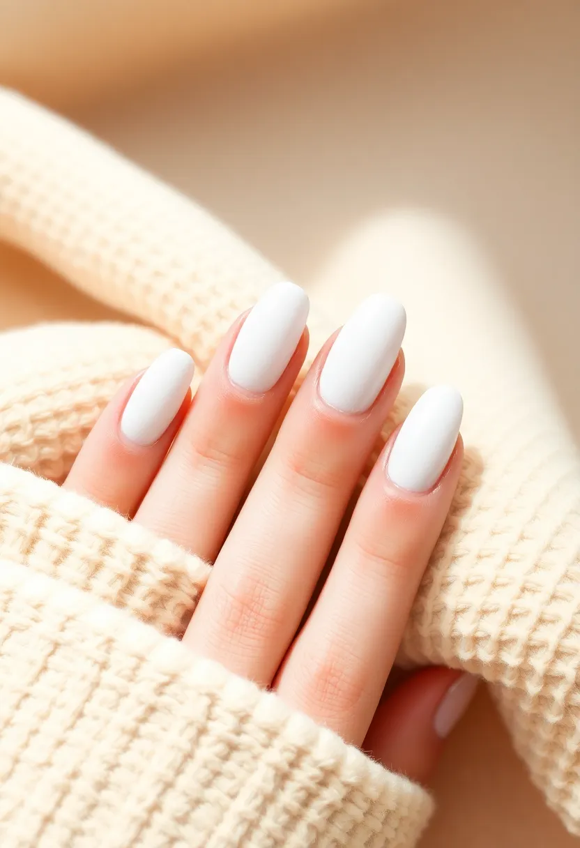 28 Clean White Nail Ideas for Minimalist - 13. Monochrome White Nails