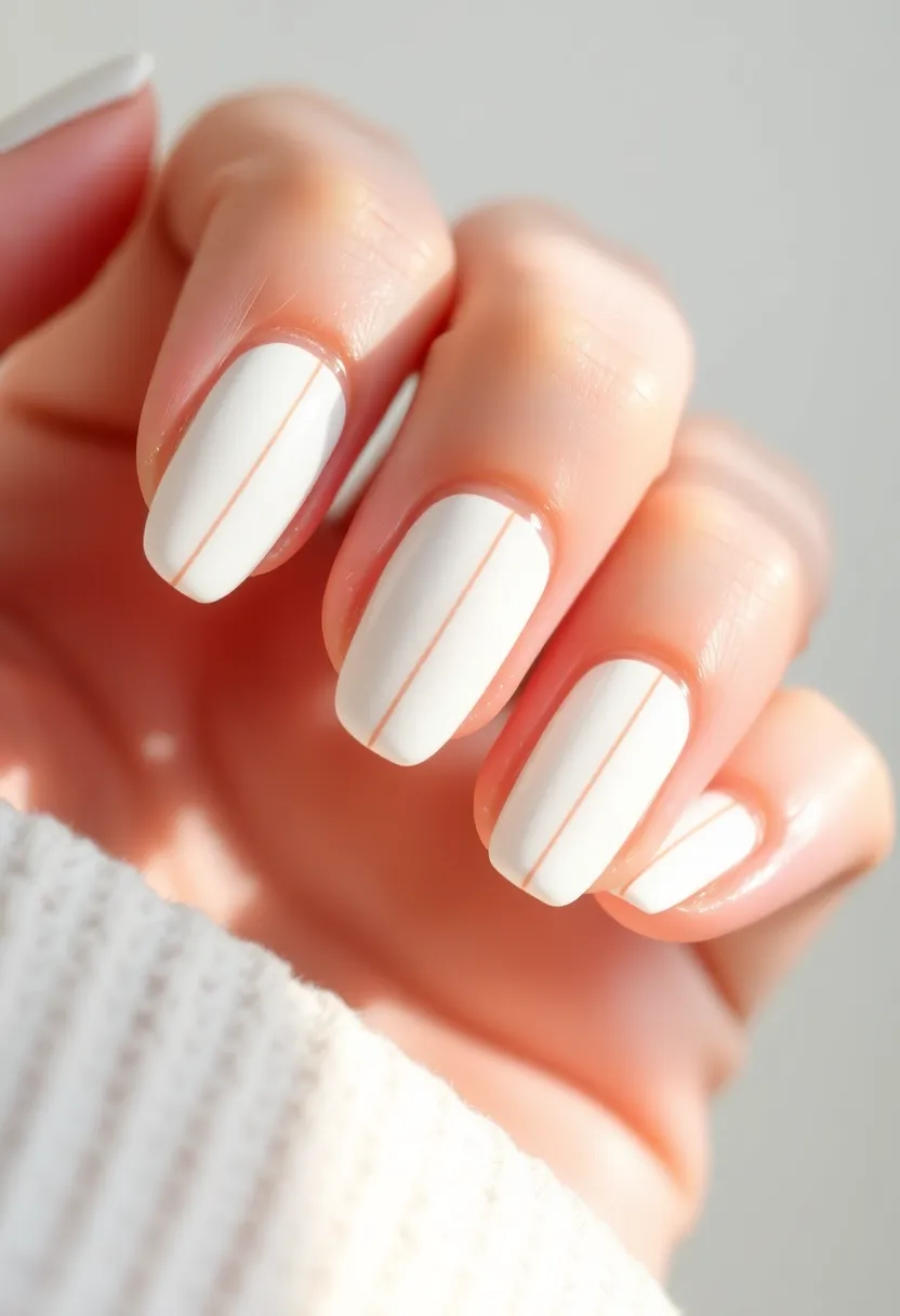 28 Clean White Nail Ideas for Minimalist - 16. Simple Stripes
