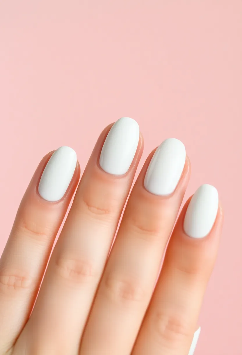 28 Clean White Nail Ideas for Minimalist - 17. Clean Half-Moon Style
