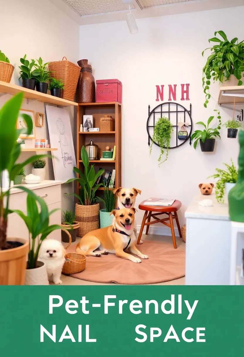28 Cozy Home Nail Room Ideas for Personal Zen Sanctuaries - 19. Pet-Friendly Nail Space