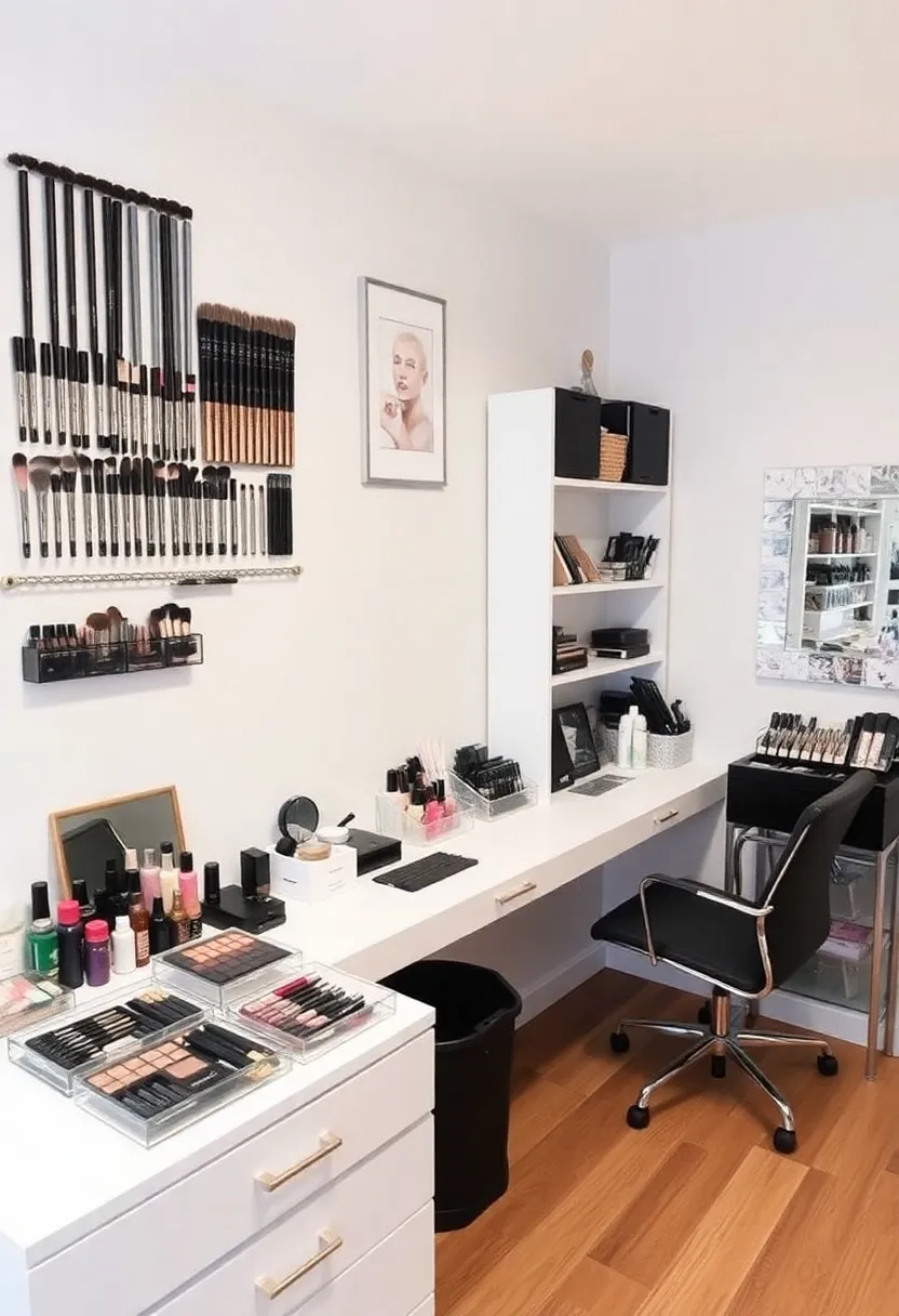 28 Cozy Home Nail Room Ideas for Personal Zen Sanctuaries - 26. Makeup and Nail Fusion