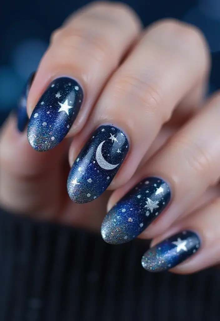 28 Creative Nail Design Ideas for Inspired Infinite Looks - 9. Celestial Styles