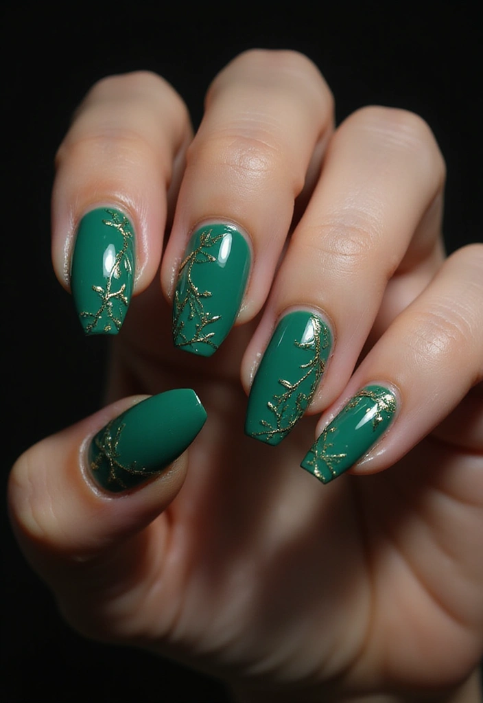 28 Dramatic Long Nail Ideas for Extended: Embracing Gothic Elegance - 16. Mystical Vines