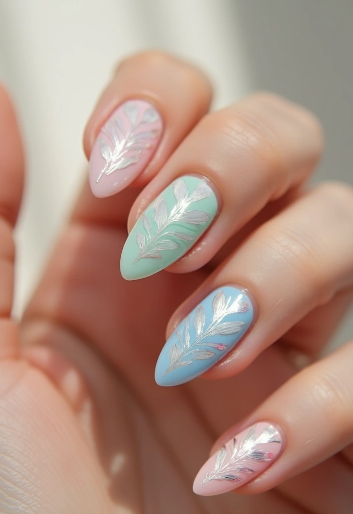28 Dramatic Long Nail Ideas for Extended: Embracing Gothic Elegance - 18. Feathered Elegance