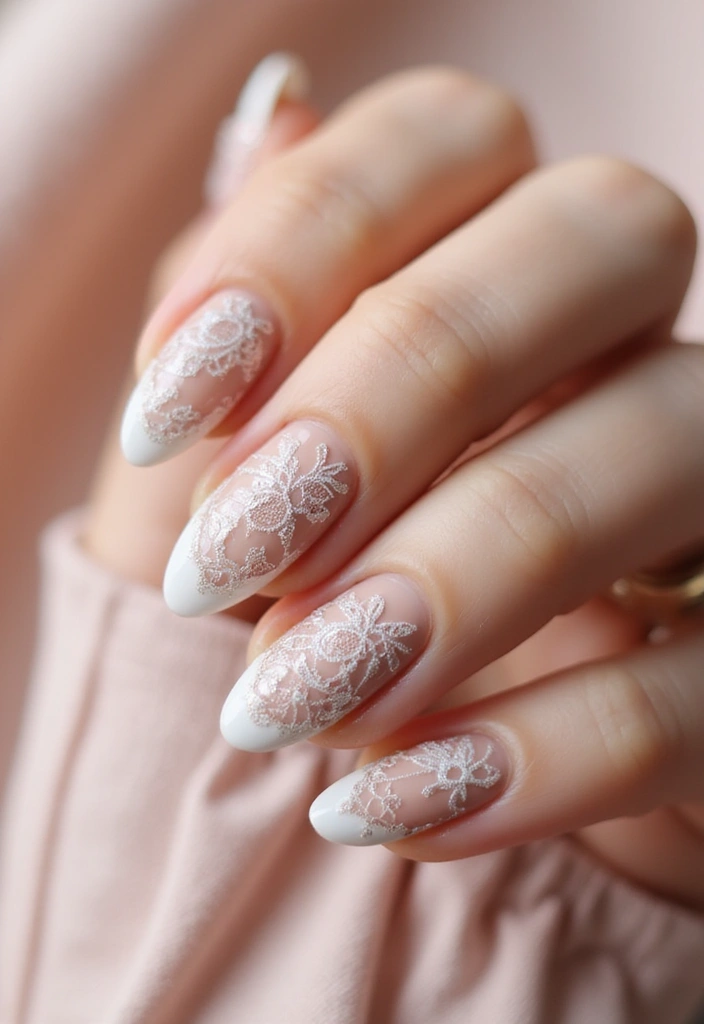 28 Dramatic Long Nail Ideas for Extended: Embracing Gothic Elegance - 6. Elegant Lace Art