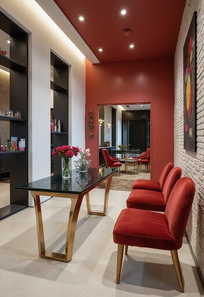 28 Dreamy Nail Room Ideas for Home - 12. Modern Glamour