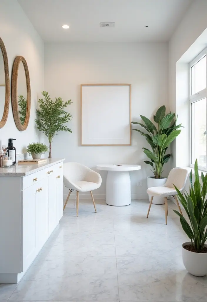 28 Dreamy Nail Room Ideas for Home - 15. Bright White Elegance