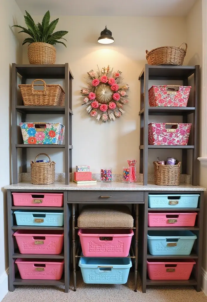 28 Dreamy Nail Room Ideas for Home - 16. Colorful Organizational Systems