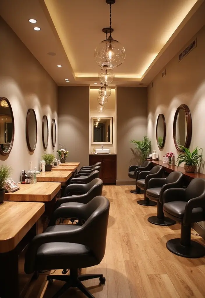 28 Dreamy Nail Room Ideas for Home - 17. Exquisite Lighting Designs