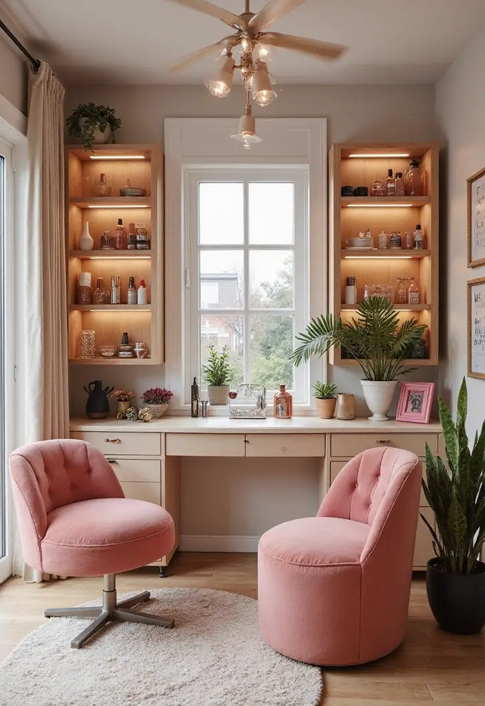 28 Dreamy Nail Room Ideas for Home - 18. Trendy Themes