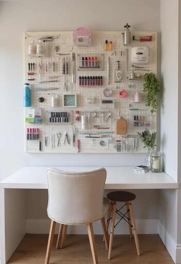 28 Dreamy Nail Room Ideas for Home - 24. Functional Wall Art