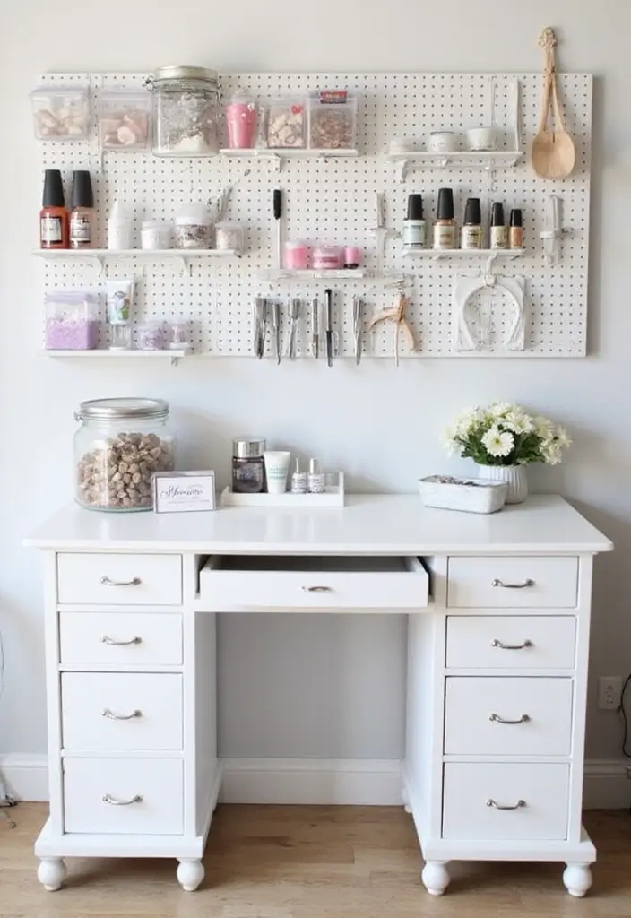 28 Dreamy Nail Room Ideas for Home - 4. Minimalist Magic