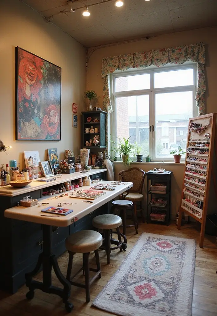 28 Dreamy Nail Room Ideas for Home - 8. Artistic Inspiration