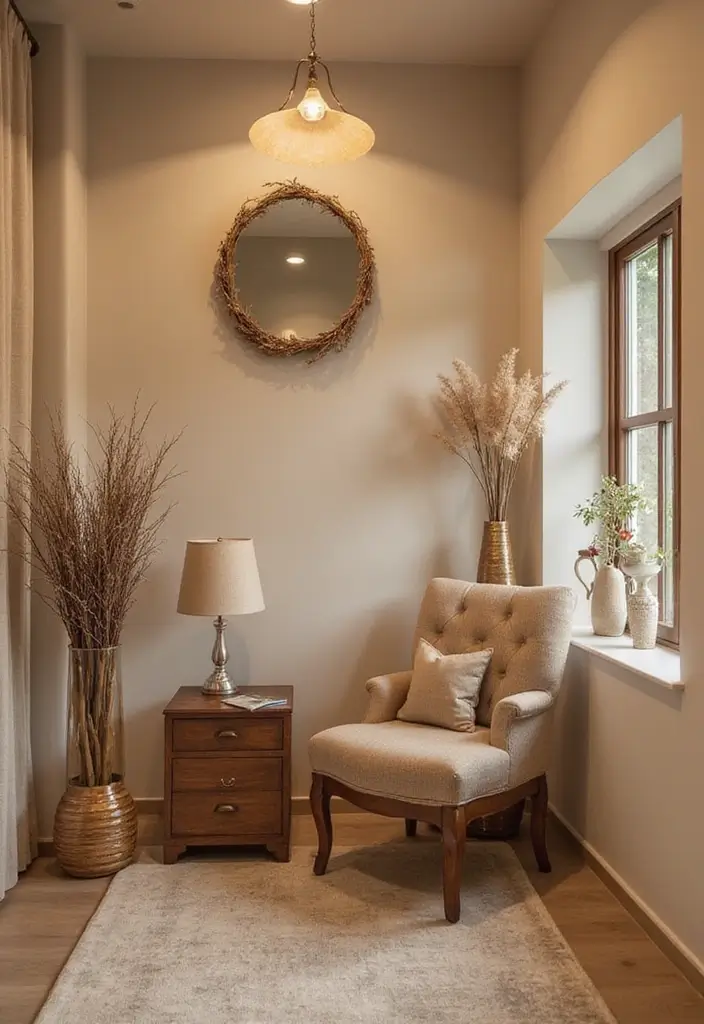 28 Dreamy Nail Room Ideas for Home - 9. Elegant Earth Tones