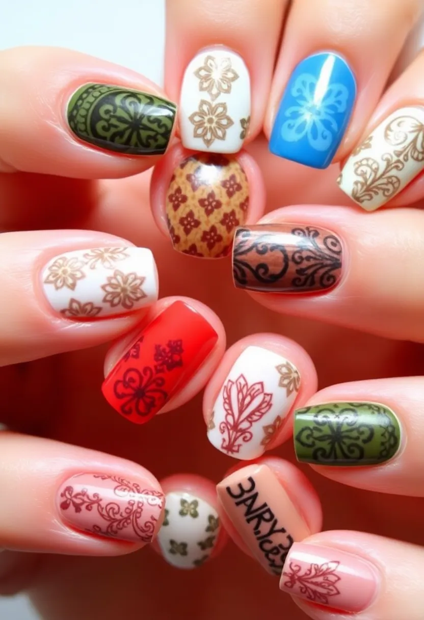 28 Essential Manicure Nail Ideas for Polished - 14. Striking Stamping