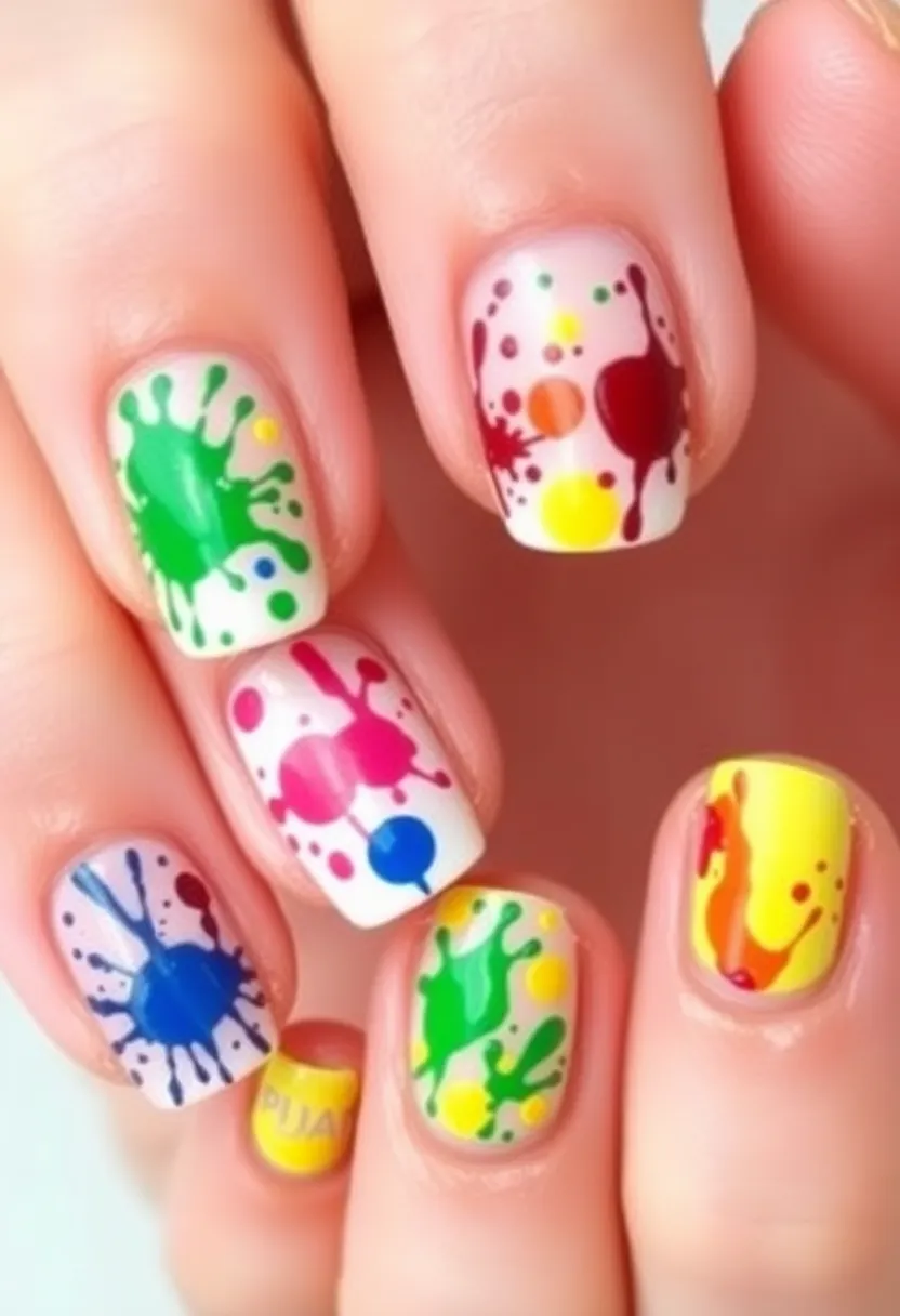 28 Essential Manicure Nail Ideas for Polished - 17. Artistic Splatter