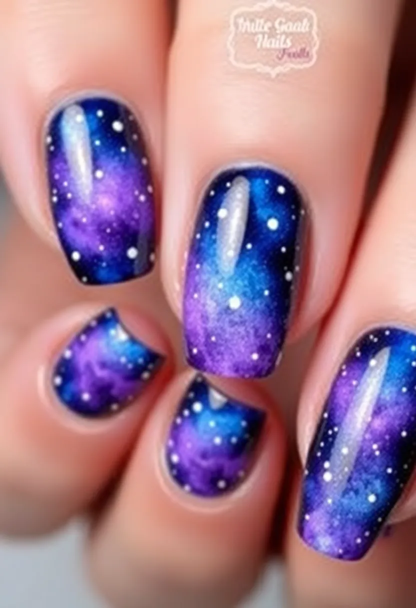 28 Essential Manicure Nail Ideas for Polished - 20. Galaxy Dreams