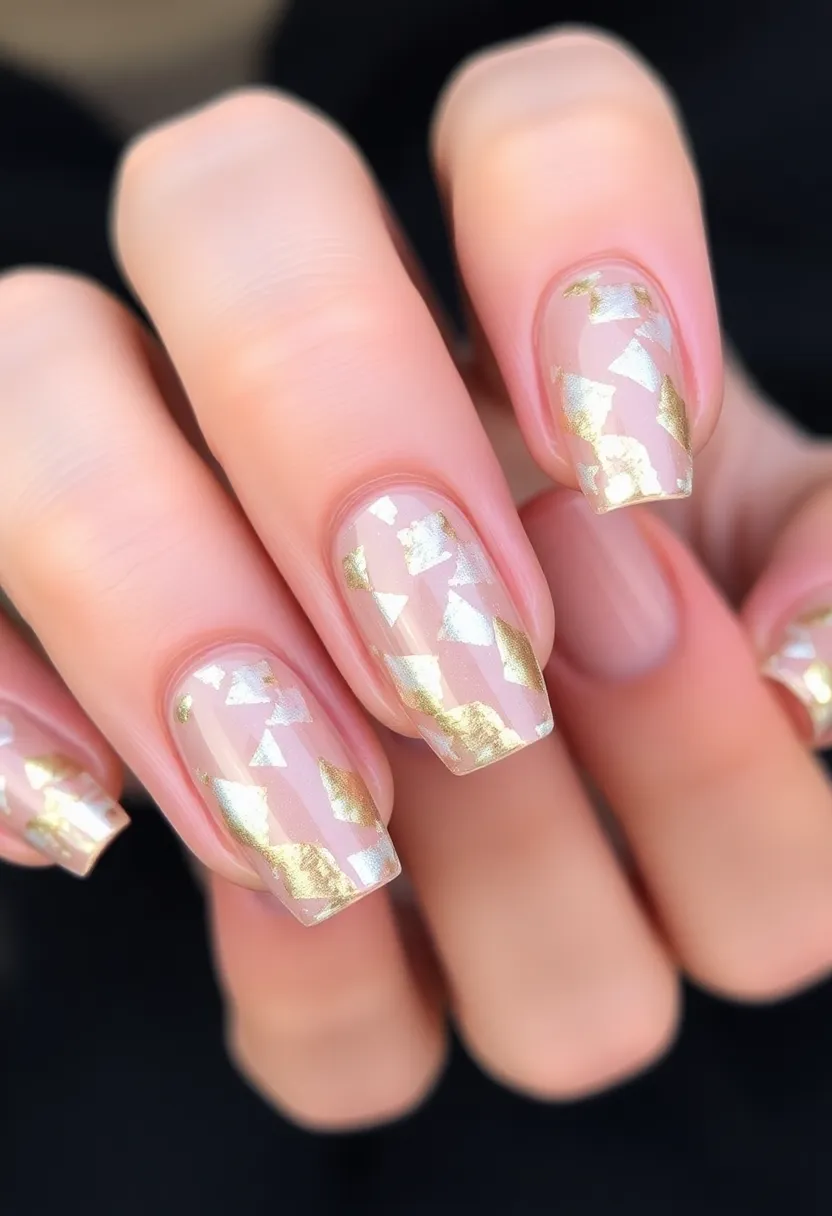 28 Essential Manicure Nail Ideas for Polished - 23. Ethereal Foil