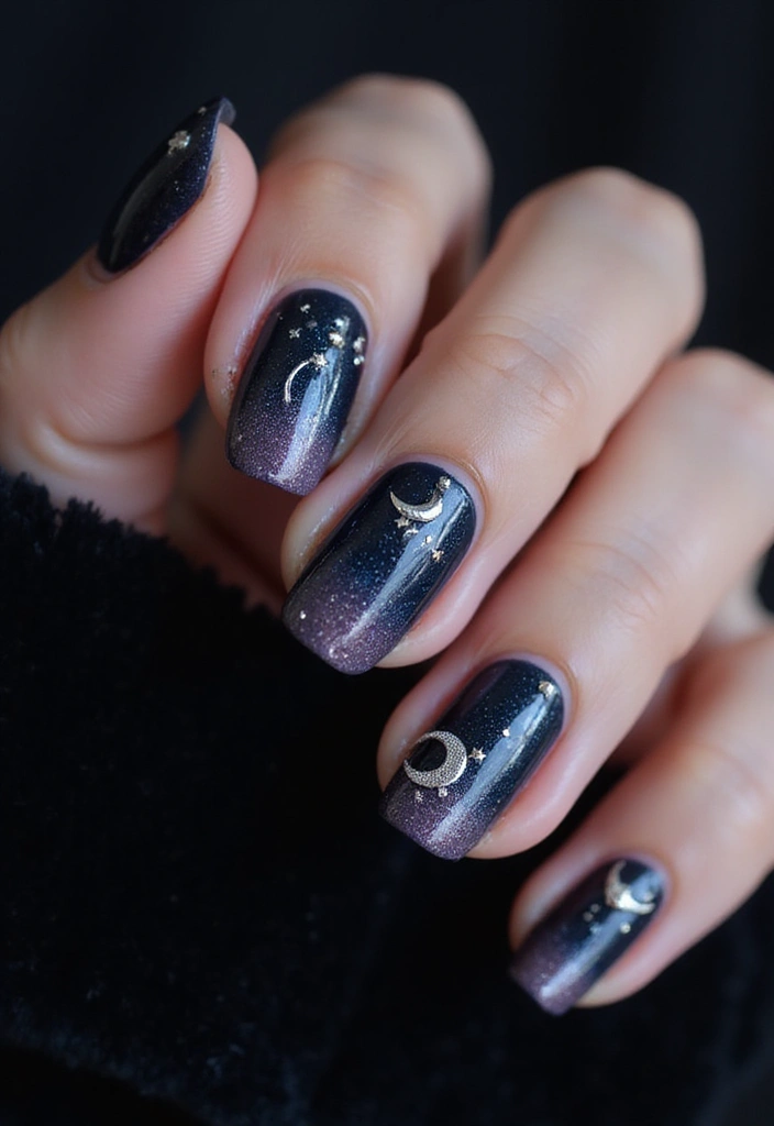 28 Fun Nail Ideas with Charms for Playful - 13. Celestial Moon Charms