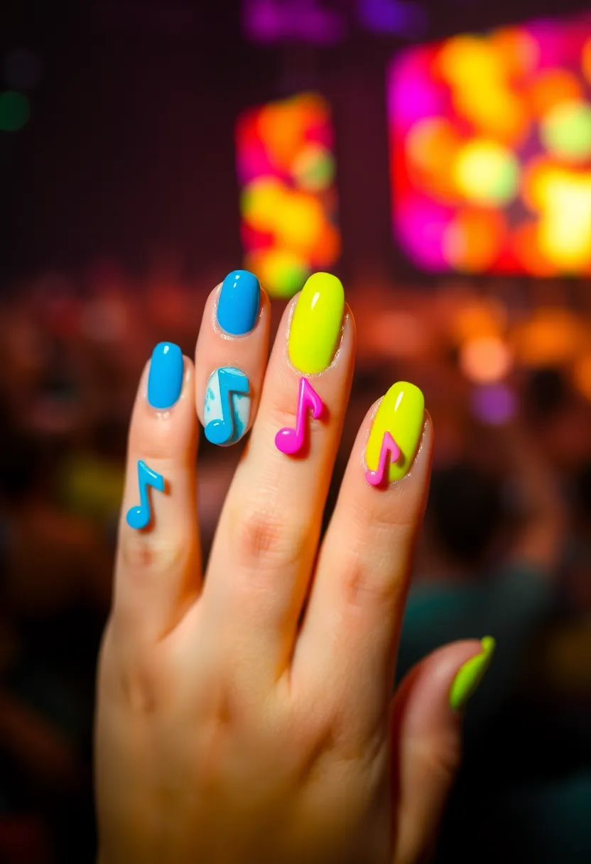 28 Fun Nail Ideas with Charms for Playful - 15. Music Note Charms