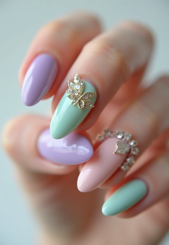 28 Fun Nail Ideas with Charms for Playful - 6. Whimsical Fairy Charms