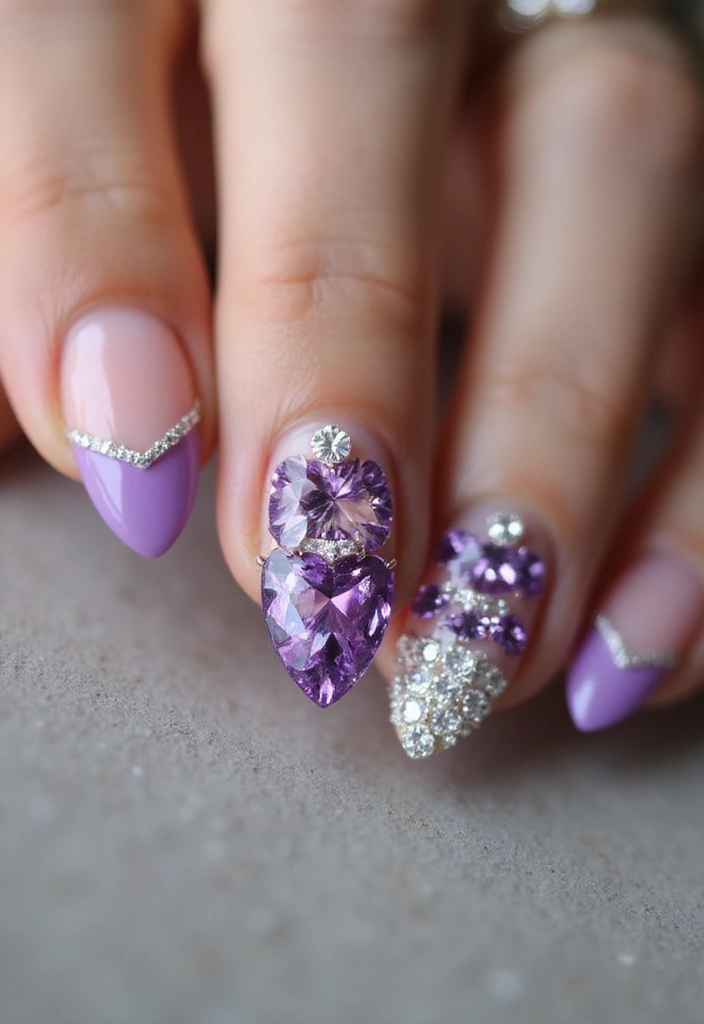 28 Gem Nail Ideas for Jeweled - 20. Layered Gems