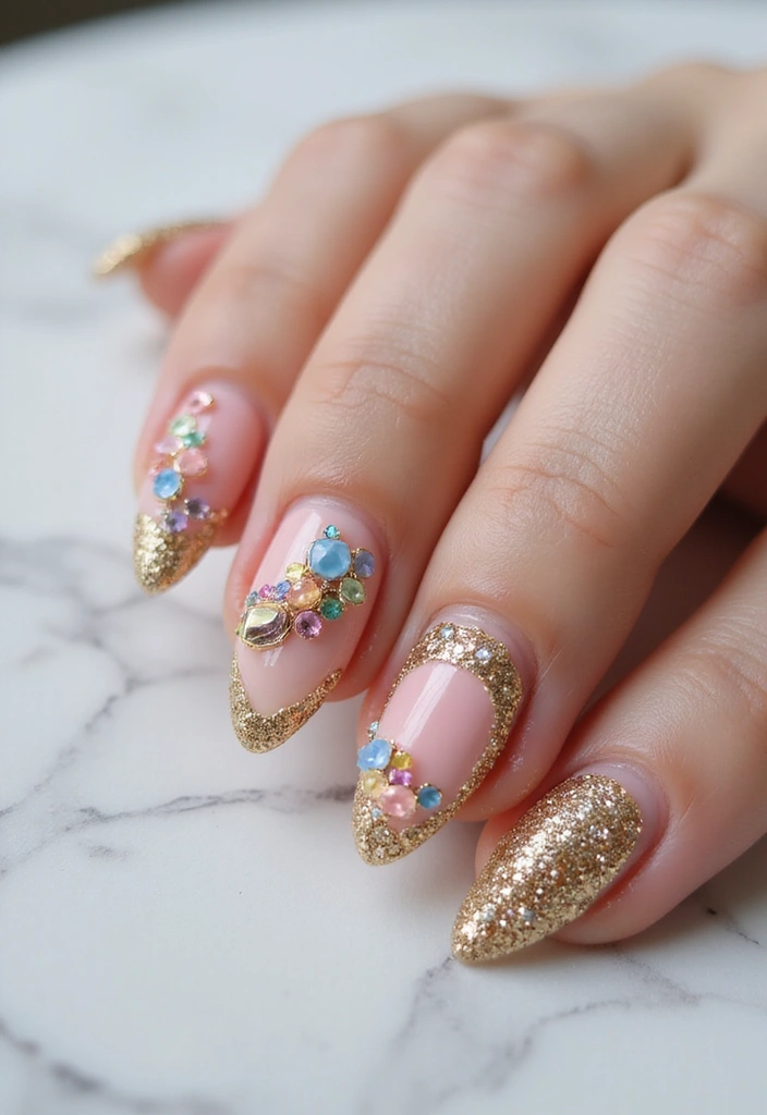 28 Gem Nail Ideas for Jeweled - 22. Stunning 3D Nail Art