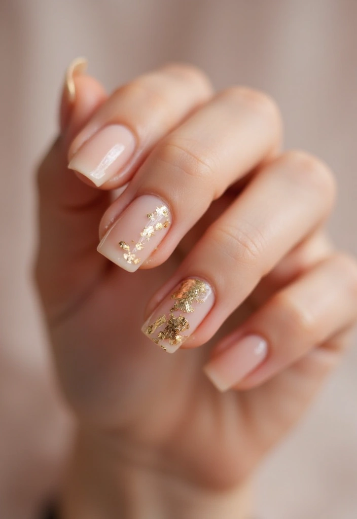 28 Gem Nail Ideas for Jeweled - 28. Glamorous Gold Foil