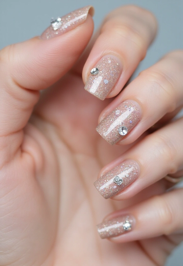 28 Gem Nail Ideas for Jeweled - 5. Glittering Diamond Dust