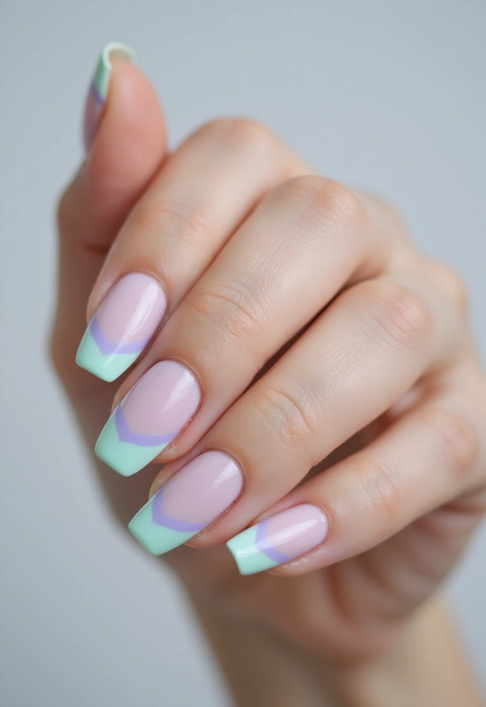 28 Innovative French Tip Nail Design Ideas for Timeless Twists - 22. Layered Color Tips