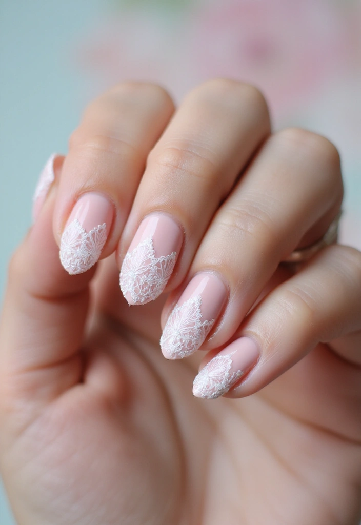 28 Innovative French Tip Nail Design Ideas for Timeless Twists - 25. Vintage Lace Tips
