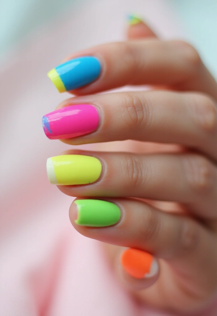 28 Innovative French Tip Nail Design Ideas for Timeless Twists - 6. Color Block French Tips