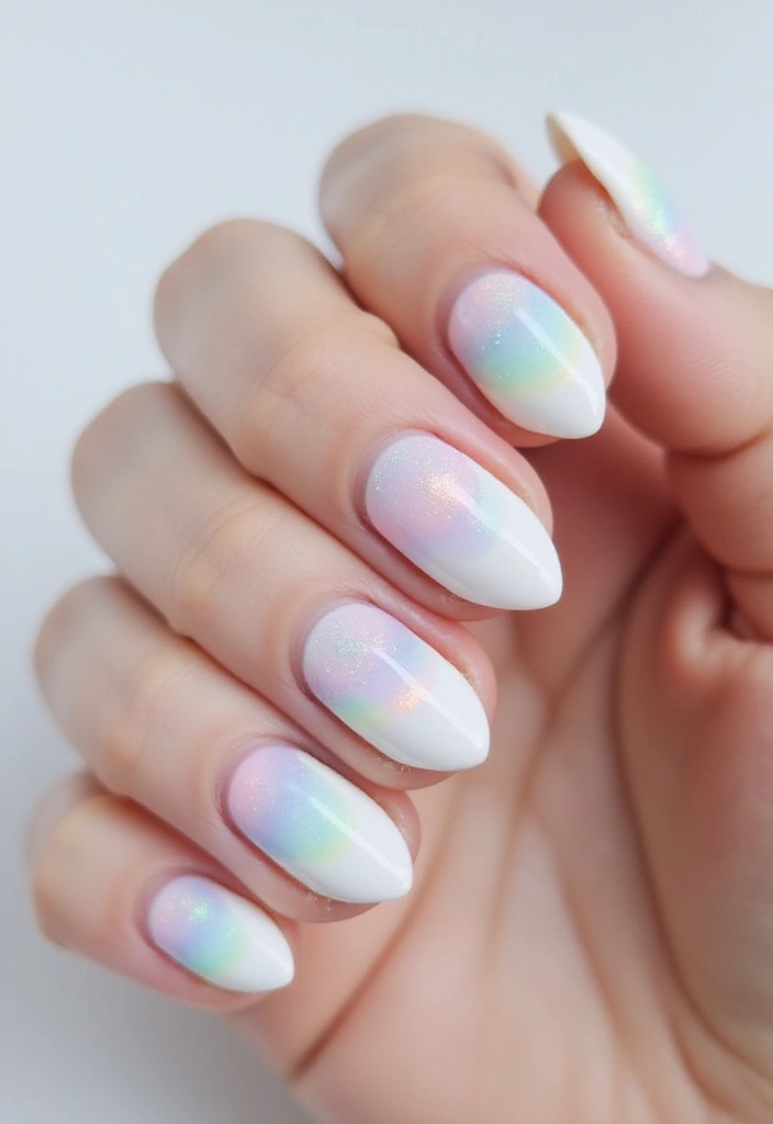28 Lustrous Pearl Nail Ideas for Iridescent - 1. Opalescent Ombre