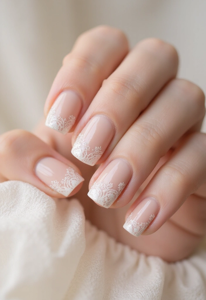 28 Lustrous Pearl Nail Ideas for Iridescent - 17. Pearlized Lace Details