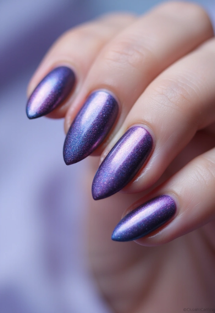 28 Lustrous Pearl Nail Ideas for Iridescent - 18. Twilight Pearl Glow