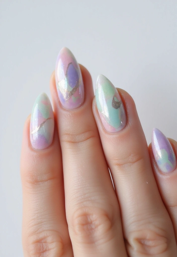 28 Lustrous Pearl Nail Ideas for Iridescent - 25. Abstract Pearl Art