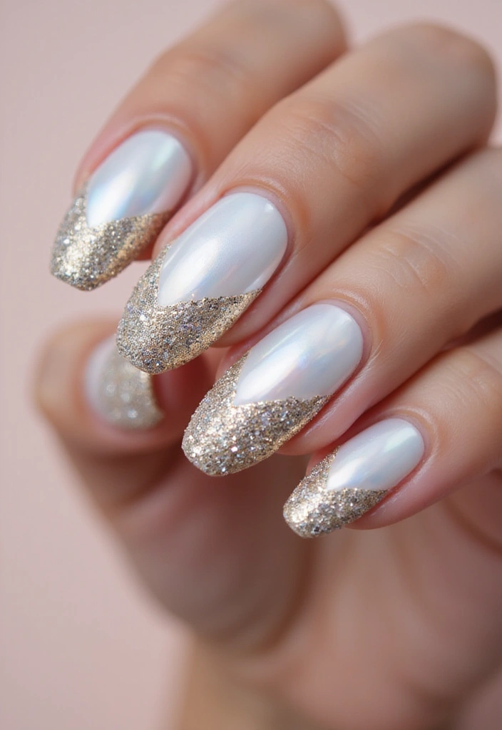 28 Lustrous Pearl Nail Ideas for Iridescent - 8. Glittering Pearl Drops