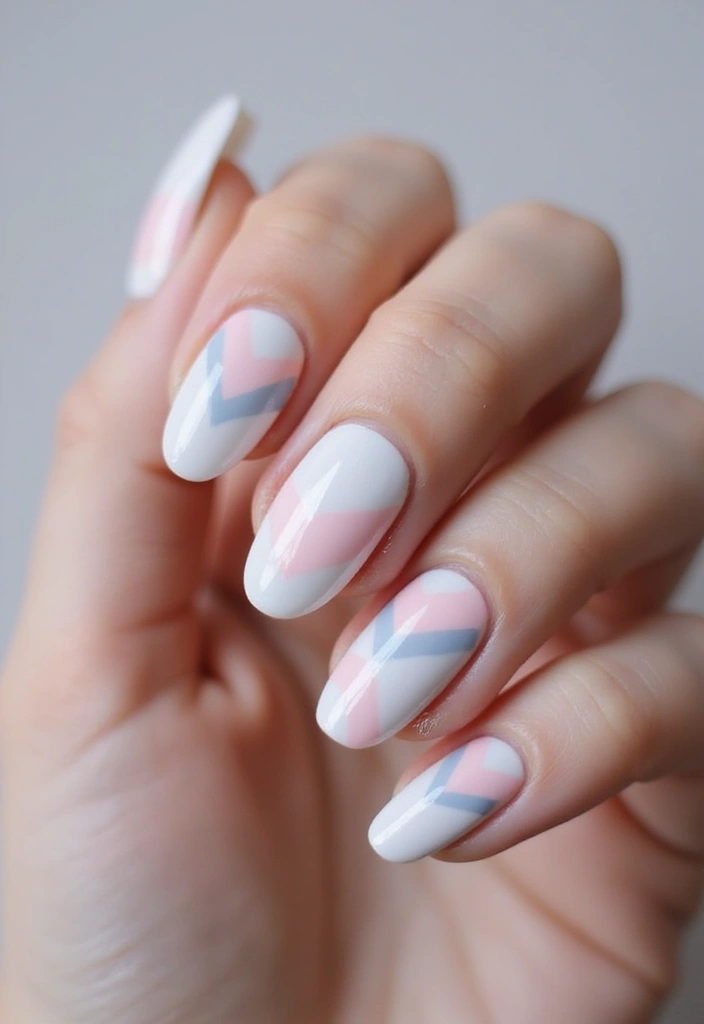28 Lustrous Pearl Nail Ideas for Iridescent - 9. Pearl-Inspired Geometric