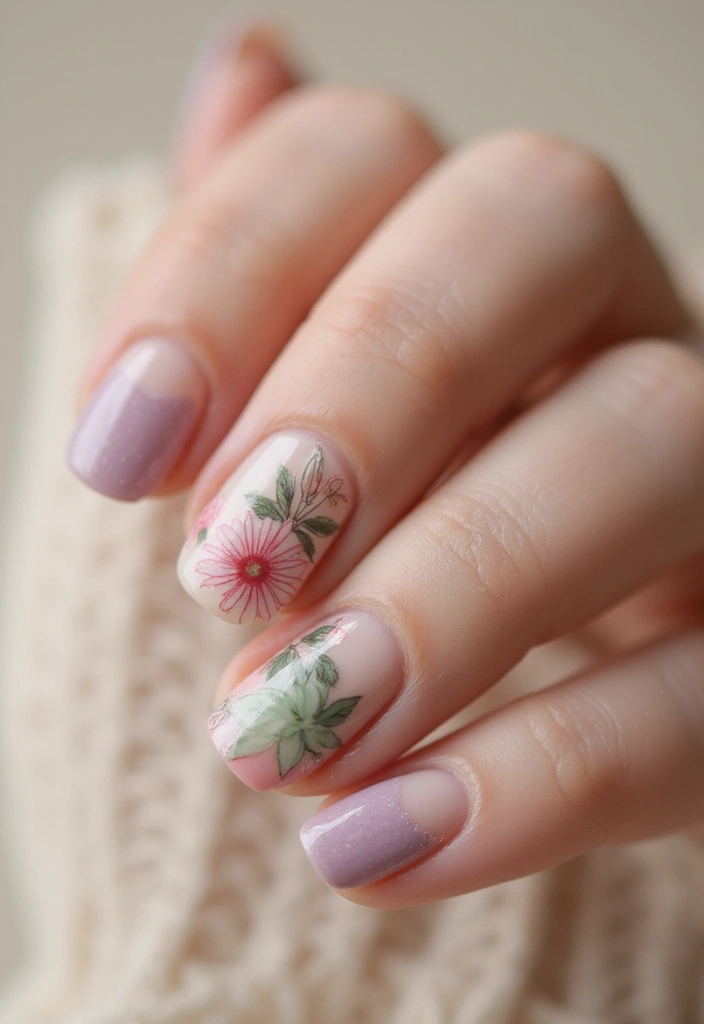 28 Medium Acrylic Nail Ideas for Versatile Beauty - 13. Vintage Inspiration with Natural Hues