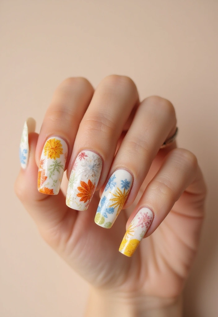 28 Medium Acrylic Nail Ideas for Versatile Beauty - 27. Seasonal Themes with Eco-Conscious Choices