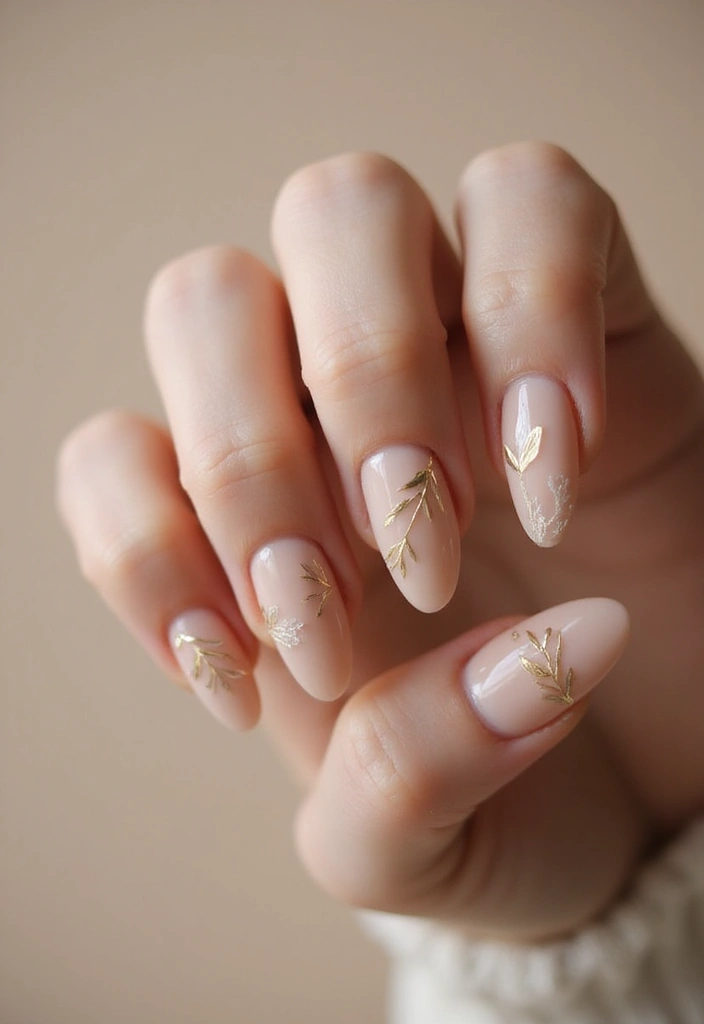 28 Medium Acrylic Nail Ideas for Versatile Beauty - 3. Minimalist Chic with Natural Elements